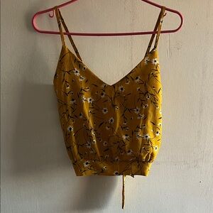 Floral Yellow Spaghetti Strap Top